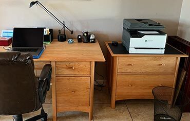 Modern Shaker Study Desk / Modern Shaker 2 Drawer Lateral File Cabinet / Vermont Woods Studios